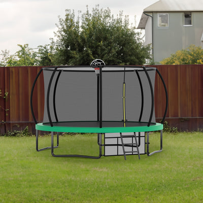 12FT Recreational Kids Trampoline with Safety Enclosure Net