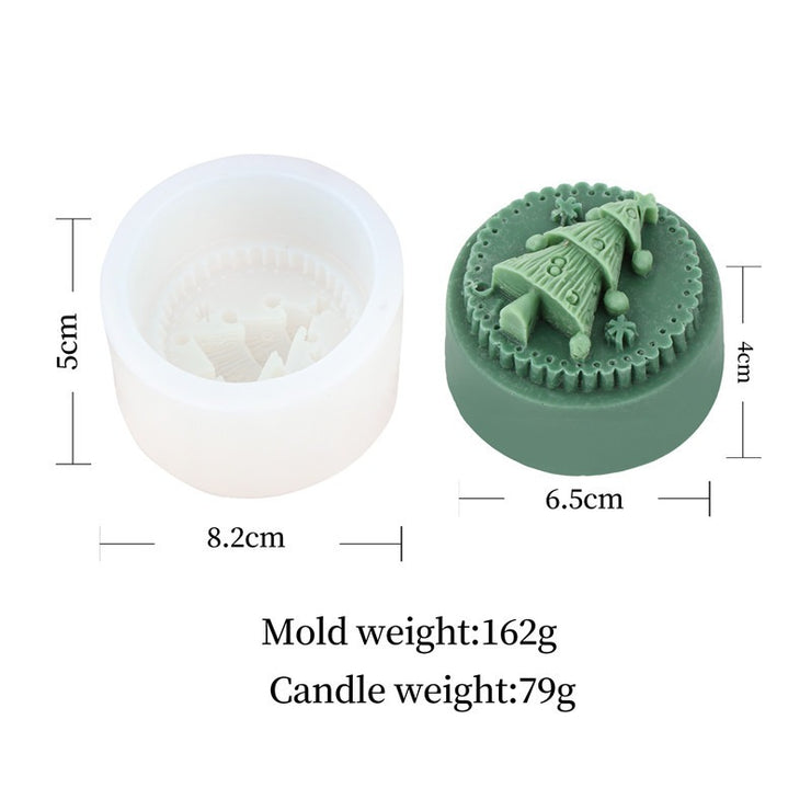 Santa Bell Christmas Tree Candle Mold Christmas Leaves Aromatherapy