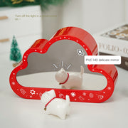 Christmas gift tree cloud mirror with lights, building blocks, assembling toys and ornaments