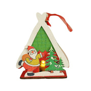 Christmas decorations, Christmas wooden houses, toys, colorful wooden houses, Christmas glowing gifts, Christmas wooden houses