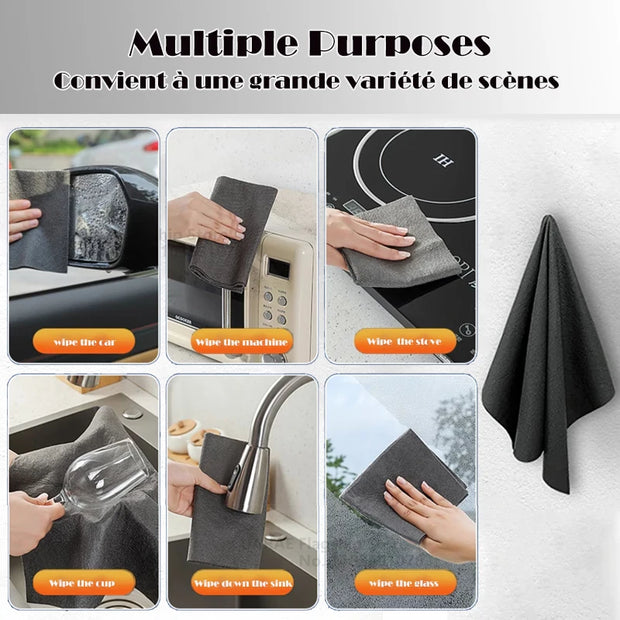 1-10PCS Magic Cleaning Cloths Reusable Microfiber Washing Rags Car Window Mirror Wipe Towels Rag Household Kitchen Clean Tools