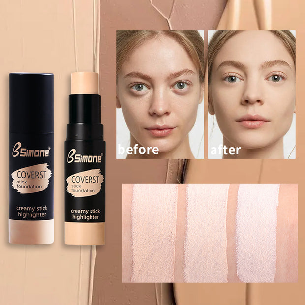 BSIMONE Natural And Durable Waterproof Concealer Repairing Stick Matte 3D Brightening Repairing Nose Shadow Concealer Stick