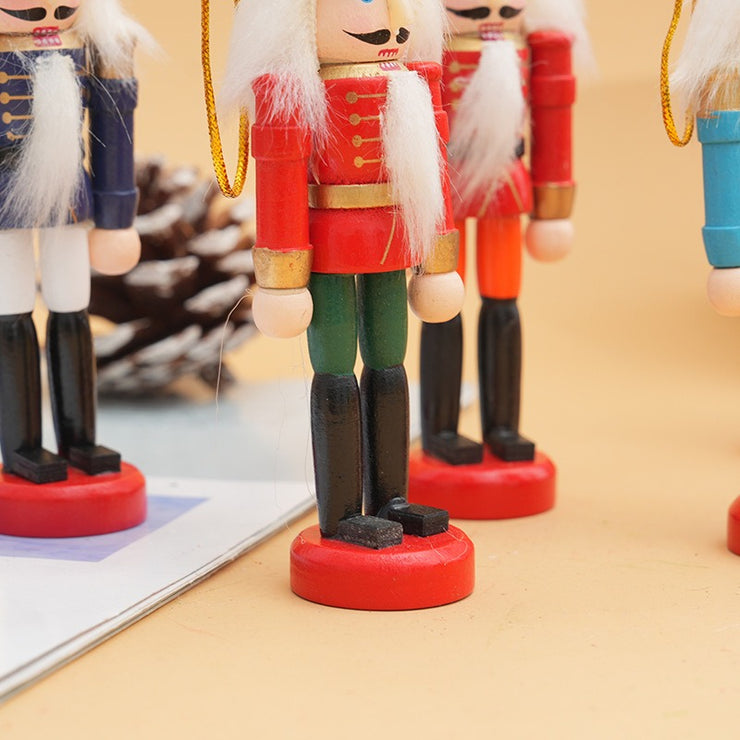 Christmas Gift Nutcracker Cartoon Christmas Tree Wooden Pendant Doll