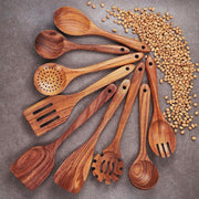 Teak wood solid wood heat-resistant soup spoon