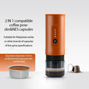 portable outdoor Italian coffee machine handheld electric coffee powder capsule dual-use travel car charging