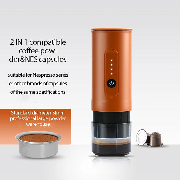 portable outdoor Italian coffee machine handheld electric coffee powder capsule dual-use travel car charging