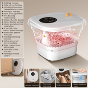 Folding Foot Bath Tub with Electric Massage Deep Foot Soaking Bucket Automatic Heating Foot Therapy Tub for Home