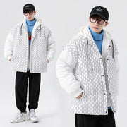 Fashion Hooded Men's Cotton Padded Clothes New Winter Thickened Warm Lovers' Outerwear Fake Two Down Cotton Padded Clothes