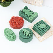 Santa Bell Christmas Tree Candle Mold Christmas Leaves Aromatherapy