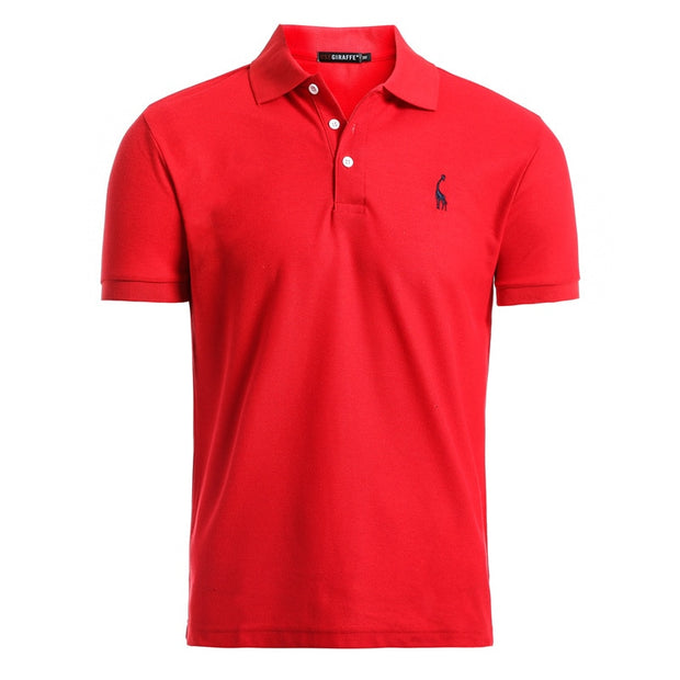 Man Polo Shirt Mens Casual Deer Embroidery Cotton Polo shirt Men Short Sleeve High Quantity polo men