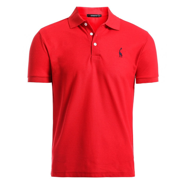 Man Polo Shirt Mens Casual Deer Embroidery Cotton Polo shirt Men Short Sleeve High Quantity polo men