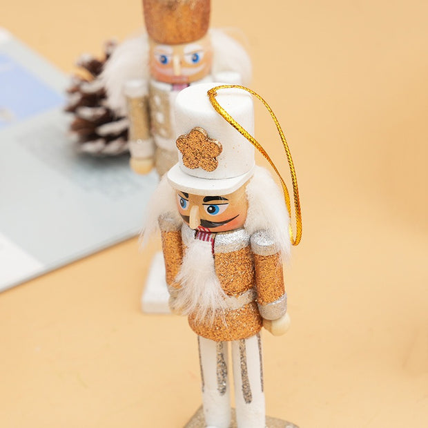 13CM Nutcracker Gift with Scallion Powder Creative Puppet Man Christmas Tree Pendant