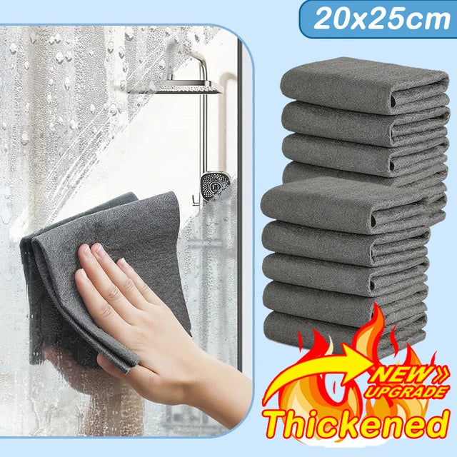 1-10PCS Magic Cleaning Cloths Reusable Microfiber Washing Rags Car Window Mirror Wipe Towels Rag Household Kitchen Clean Tools