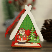 Christmas decorations, Christmas wooden houses, toys, colorful wooden houses, Christmas glowing gifts, Christmas wooden houses