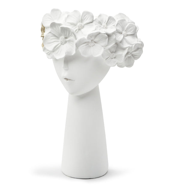 White flowerpot home resin ornaments