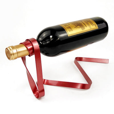 Metal ribbon suspended ornaments creative balance red wine rack interior decoration modern home gifts