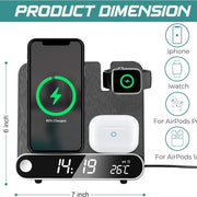 Multi functional clock wireless charging watch earphone