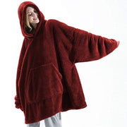 Comfortable And Loose Double Sized Velvet Hoodie In Autumn And Winter Thickened And Wearable Blanket New Home Clothes