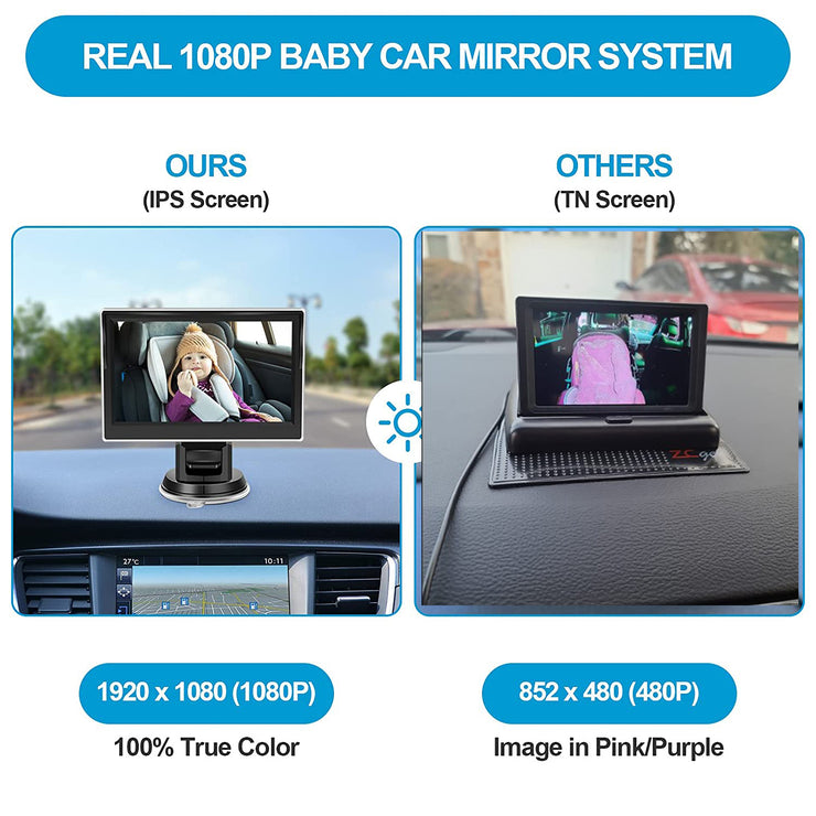 4.3 inch private model HD 1080P car baby monitor car baby mirror