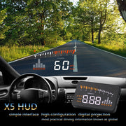 X5 Car HUD Head Up Display OBD II EOBD Automatic Matching Overspeed Warning System Projector Windshield Car Voltage Speed Alarm