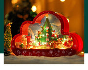 Christmas gift tree cloud mirror with lights, building blocks, assembling toys and ornaments