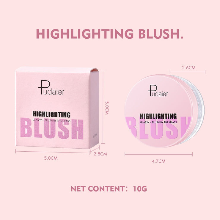 Pudaier temperature-changing blush transparent color-changing gel highlight blush cream natural nude makeup rouge blush