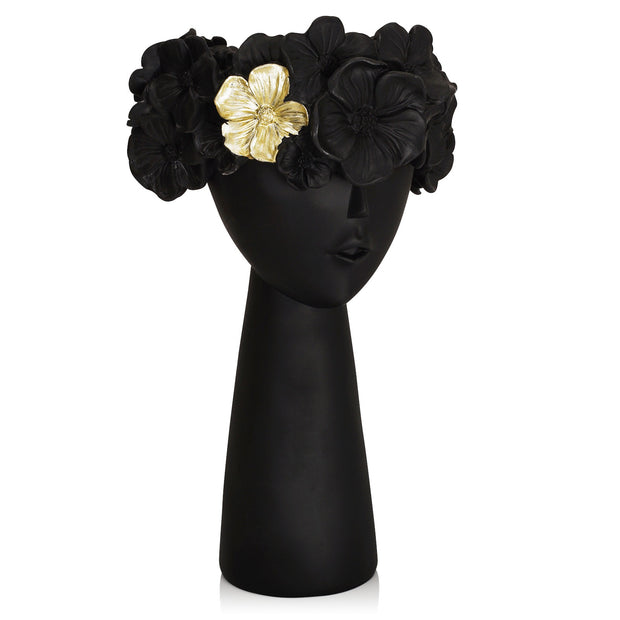 black flowerpot home resin ornaments