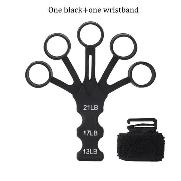 Silicone 5-finger finger trainer, wrist tension device, shooting corrector, basketball shooting training assistance grip strengt