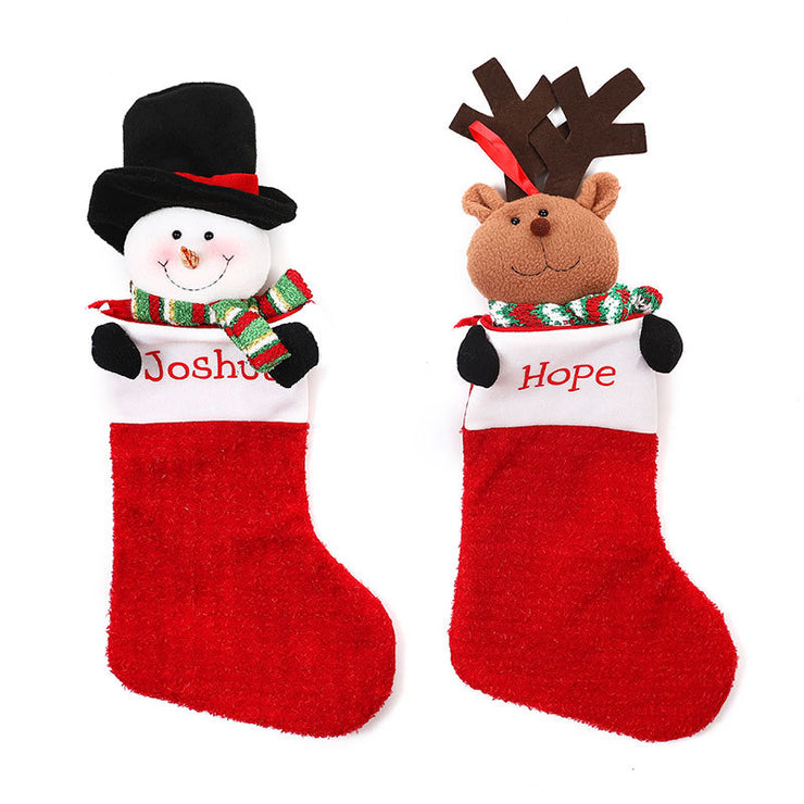 Christmas Decorations Single Head Hug Christmas Socks Gift Bag Candy Bag Christmas Eve Bedhead Pendant