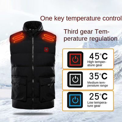 Heating element electric heating intelligent vest for winter warmth and men's vest for external wear