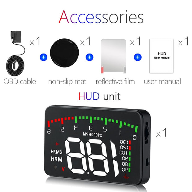 3.5 A900 HUD Head-Up Display Car-styling Hud Display Overspeed Warning Windshield Projector Alarm System Universal Auto