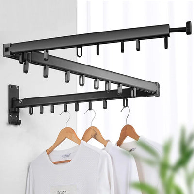 Retractable Cloth Drying Rack Folding Clothes Hanger Wall Mount Indoor Amp Outdoor Space Saving Home Laundry Clothesline