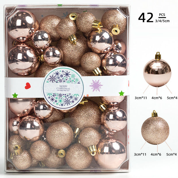 Christmas 3/4/5CM Christmas Ball Decoration Pendant 42pcs Color Box Christmas Tree Ornament Decoration Props