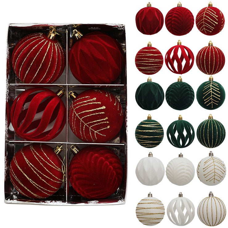 Christmas Ball 8cm Christmas Tree Hanging Ball Window Decoration Suede Ball