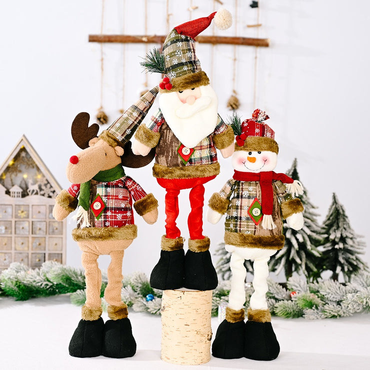 Christmas Telescopic Santa Claus Snowman Doll Christmas Ornament