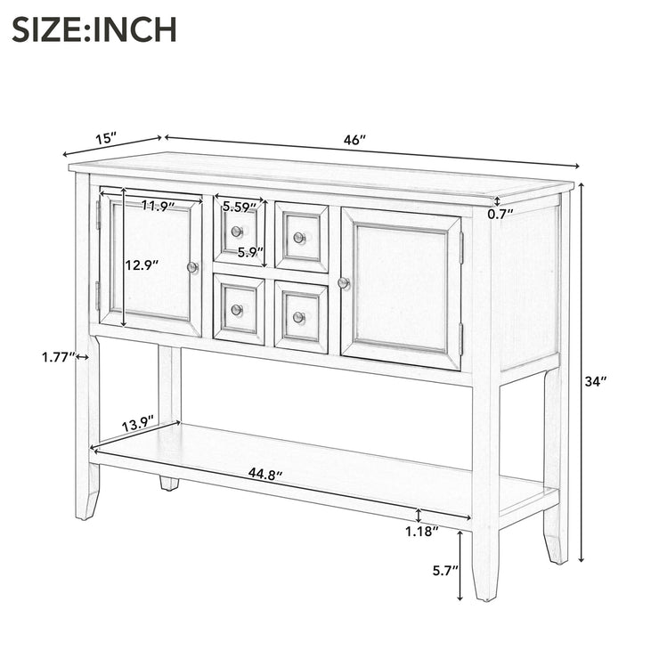 REXM Cambridge Series Spacious Storage Retro Console Desk