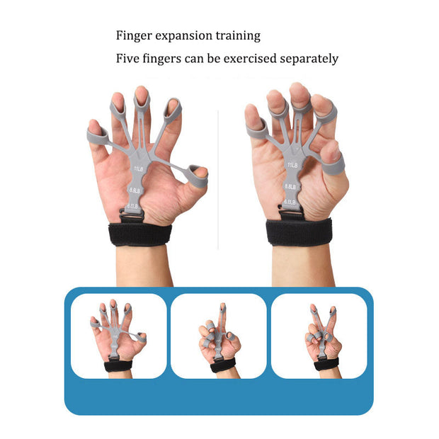 Silicone 5-finger finger trainer, wrist tension device, shooting corrector, basketball shooting training assistance grip strengt