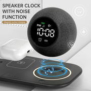 Six in one mobile phone watch headphones wireless charging clock alarm Bluetooth speaker night light