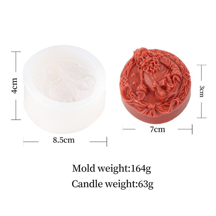 Santa Bell Christmas Tree Candle Mold Christmas Leaves Aromatherapy