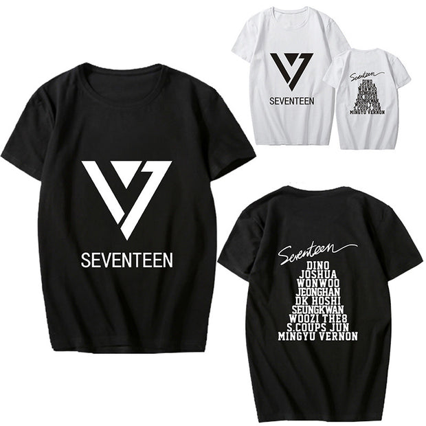 SEVENTEEN clothes Cui Shengzhe Li Zhixun with the same surrounding short sleeve T-shirt student men's and women's summer clothes