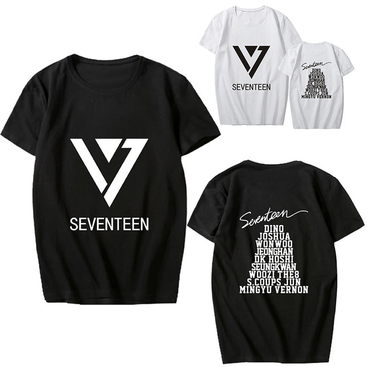 SEVENTEEN clothes Cui Shengzhe Li Zhixun with the same surrounding short sleeve T-shirt student men's and women's summer clothes