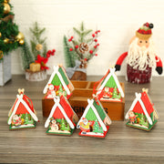 Christmas decorations, Christmas wooden houses, toys, colorful wooden houses, Christmas glowing gifts, Christmas wooden houses